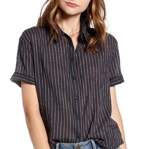 🌟 NWT Treasure & Bond Millie Strip Button up top